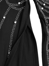 Rhinestone Pearl Detail One-Shoulder Mermaid Maxi Dress - Trendsi - Flyclothing LLC