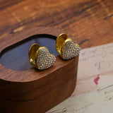 Heart-Shaped Stud Earrings - Trendsi - Flyclothing LLC
