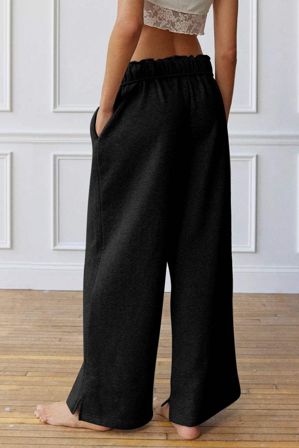 Drawstring Wide Leg Active Pants - Trendsi - Flyclothing LLC