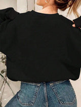 Flower Round Neck Long Sleeve Sweatshirt - Trendsi - Flyclothing LLC