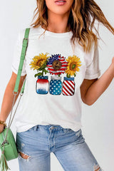 Graphic Round Neck Short Sleeve T-Shirt - Trendsi - Flyclothing LLC