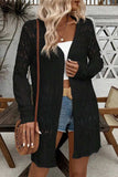 Openwork Open Front Long Sleeve Cardigan - Trendsi - Flyclothing LLC