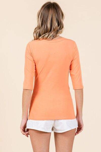 Mittoshop Round Neck Half Sleeve T-Shirt - Trendsi - Flyclothing LLC