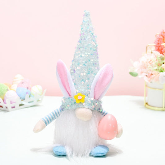 Easter Sequin Pointed Hat Faceless Gnome - Trendsi