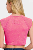 Zenana Ribbed Round Neck Cropped Top - Trendsi - Flyclothing LLC