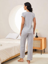 V-Neck Short Sleeve Top and Shorts Lounge Set - Trendsi - Flyclothing LLC