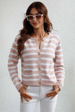 Striped Button Down Long Sleeve Cardigan - Trendsi - Flyclothing LLC