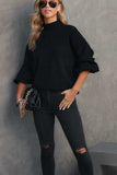 Mock Neck Dropped Shoulder Sweater - Trendsi - Flyclothing LLC