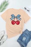 Cherry Graphic Round Neck Short Sleeve T-Shirt - Trendsi - Flyclothing LLC