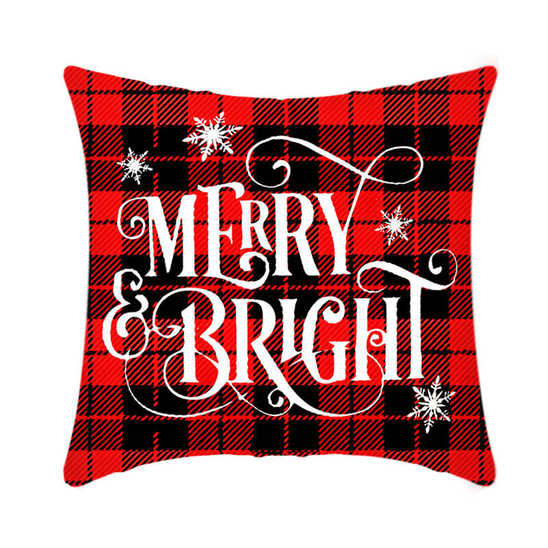 Merry Christmas Cushion Cover 45cm Elk Santa Claus Short Plush Sofa Pillow Cover Home Decor Pillowcase Christmas Decoration - My Store - Flyclothing LLC