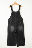 Distressed Wide Strap Denim Overalls - Trendsi