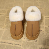 Fuzzy Trim Platform Boots - Trendsi - Flyclothing LLC