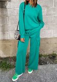 Full Size Round Neck Long Sleeve Top and Drawstring Pants Set - Trendsi - Flyclothing LLC