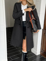Double-Breasted Wool Blend Overcoat - Trendsi - Flyclothing LLC
