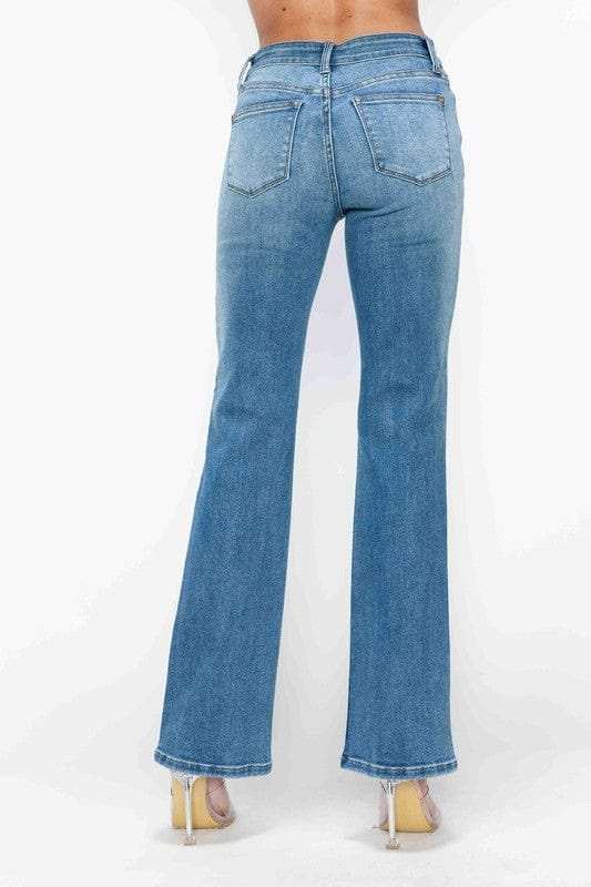 bytos Full Size Cat's Whiskers Mid Rise Bootcut Jeans - Trendsi - Flyclothing LLC