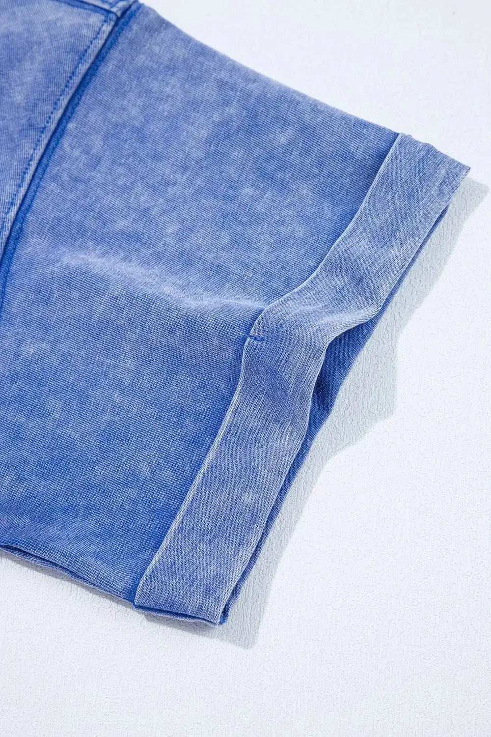 Acid Wash Star Patched Rolled Trim Top and Pants Set - Trendsi - Flyclothing LLC