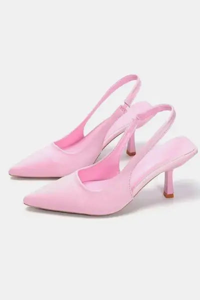 PU Leather Point Toe Pumps - Trendsi - Flyclothing LLC