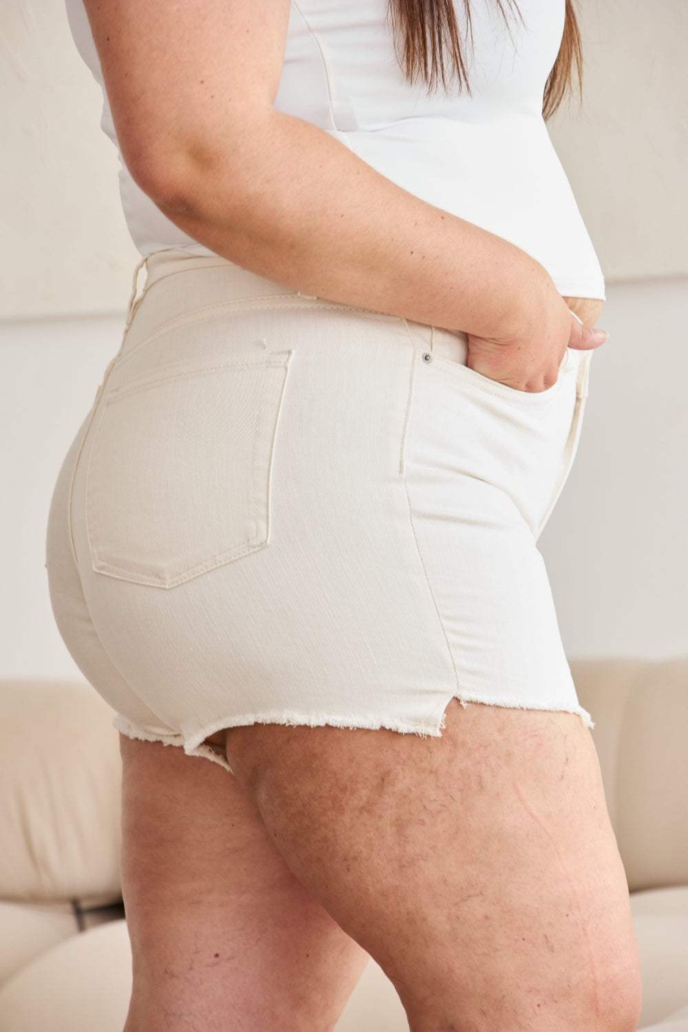 RFM Full Size Tummy Control High Waist Denim Shorts - Trendsi - Flyclothing LLC