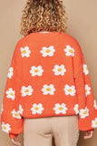 POL Daisy Pattern Drop Shoulder Sweater - Trendsi