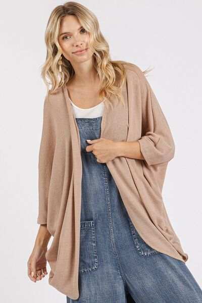 Mittoshop Open Front Batwing Sleeve Cardigan - Trendsi - Flyclothing LLC