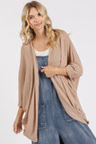 Mittoshop Open Front Batwing Sleeve Cardigan - Trendsi