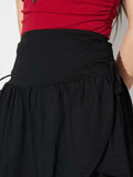 Side Tie Asymmetric Hem Mini Skirt - Trendsi - Flyclothing LLC