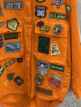 Embroidered Patch Button Up Long Sleeve Denim Jacket - Trendsi - Flyclothing LLC