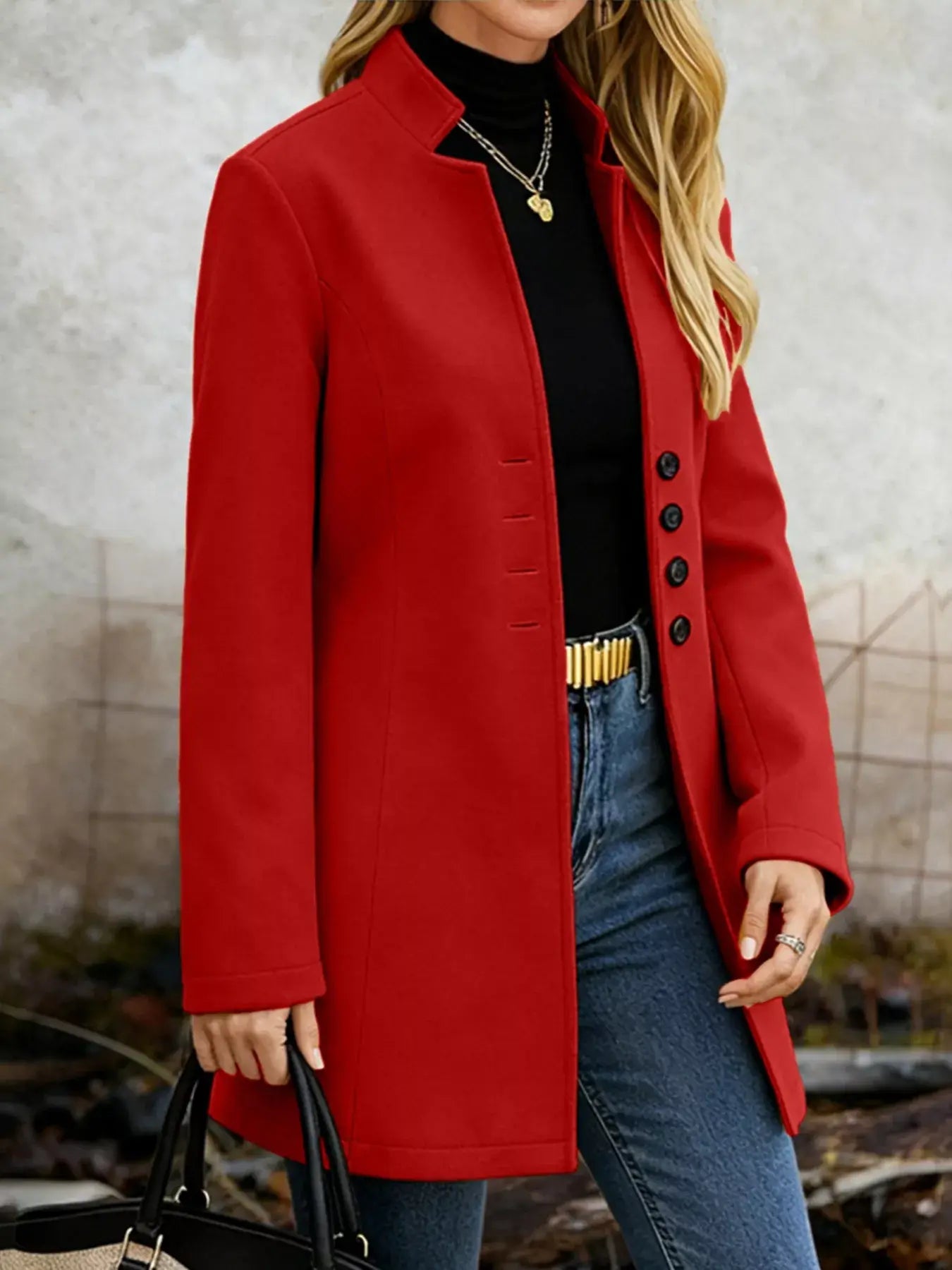 Button-Down Longline Outerwear - Trendsi - Flyclothing LLC