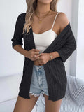 Openwork Open Front Half Sleeve Cardigan - Trendsi - Flyclothing LLC
