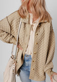Exposed Seam Collared Neck Button Up Shacket - Trendsi