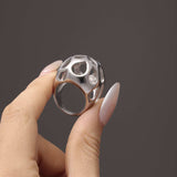 Stainless Steel Cutout Ring - Trendsi - Flyclothing LLC