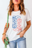 Boot Graphic Round Neck Short Sleeve T-Shirt - Trendsi - Flyclothing LLC