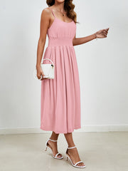 Scoop Neck Midi Cami Dress - Trendsi