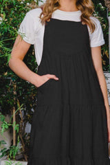 ODDI Full Size Sleeveless Tiered Midi Dress - Trendsi - Flyclothing LLC