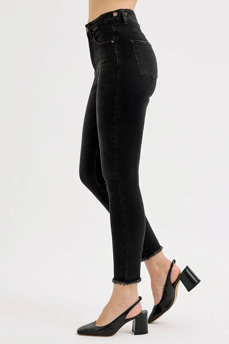 RISEN Full Size Tummy Control High Rise Adjustable Waist Skinny Jeans Plus Size - Trendsi - Flyclothing LLC