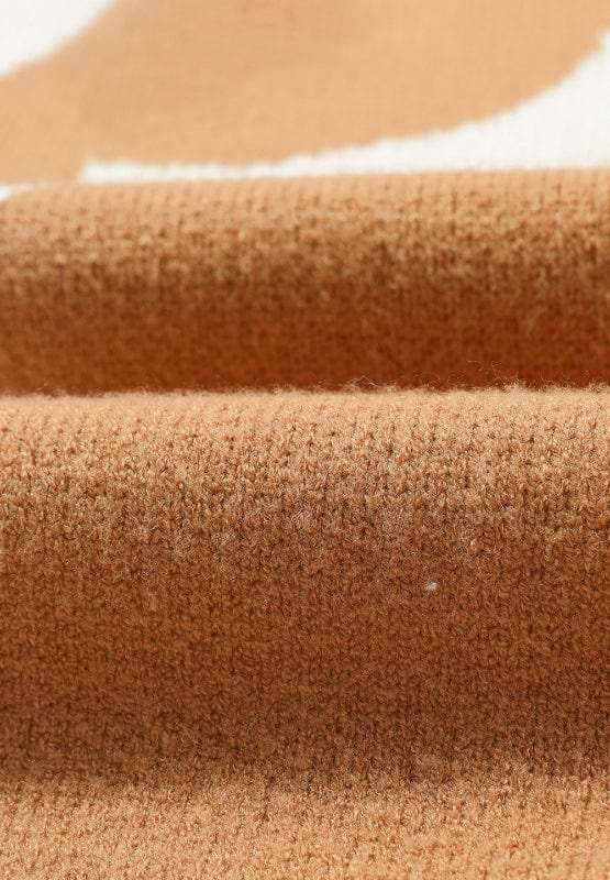 Contrast Flower Mock Neck Long Sleeve Sweater - Trendsi - Flyclothing LLC