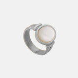 Titanium Steel White Sea Shell Ring - Trendsi - Flyclothing LLC