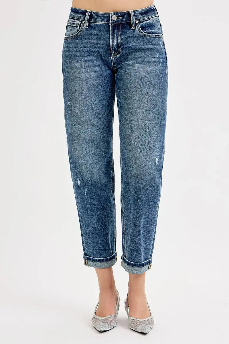 RISEN Full Size Low Rise Crop Boyfriend Jeans Plus Size - Trendsi - Flyclothing LLC