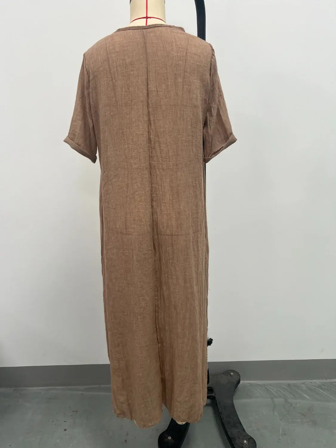 Full Size V-Neck Short Sleeve Midi Dress Plus Size - Trendsi - Flyclothing LLC