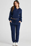 Drawstring Half Zip Hoodie and Joggers Active Set - Trendsi