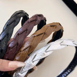 PU Leather Braided Hair Headband - Trendsi - Flyclothing LLC