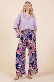 Mittoshop Abstract Print Elastic Waist Wide Leg Pants - Trendsi - Flyclothing LLC
