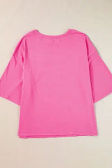 Color Block Star Patched Oversized T-Shirt - Trendsi - Flyclothing LLC