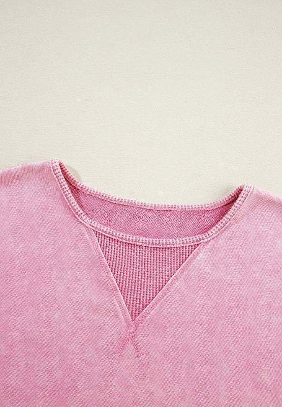 Exposed Seam Round Neck Long Sleeve Sweatshirt - Trendsi - Flyclothing LLC