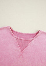 Exposed Seam Round Neck Long Sleeve Sweatshirt - Trendsi - Flyclothing LLC