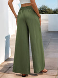 Perfee Smocked Wide Leg Pants - Trendsi