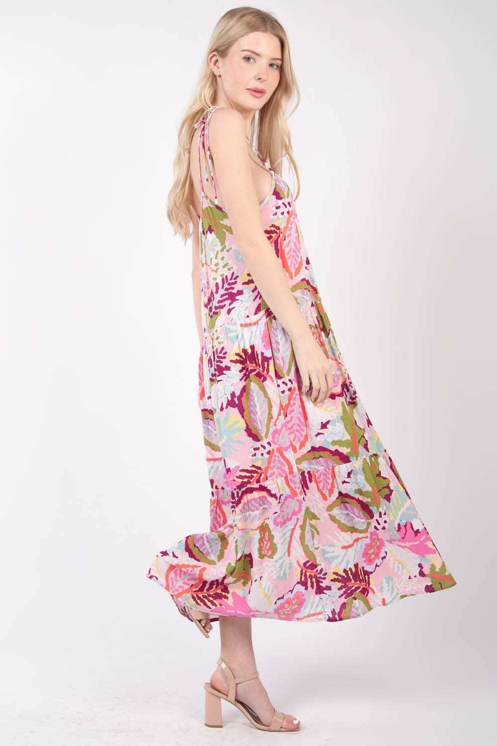 VERY J Tropical Printed Cami Midi Dress - Trendsi - Flyclothing LLC
