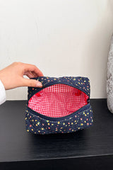 Floral Quilted Clutch with Plaid Lining - Trendsi