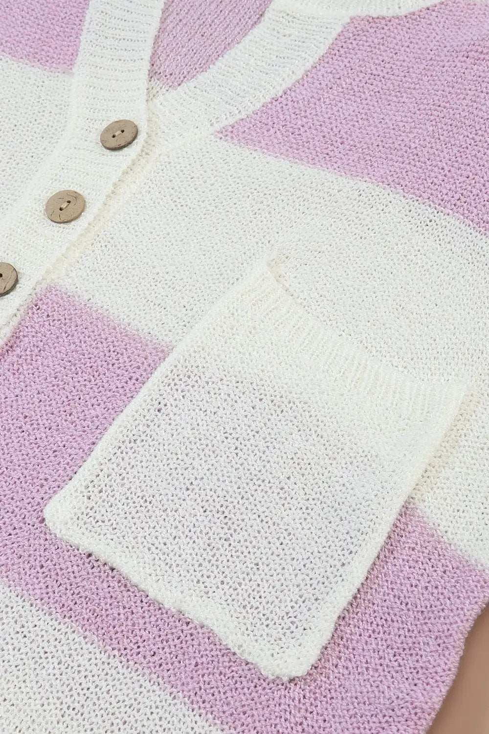 Striped Half Button Ribbed Sweater - Trendsi - Flyclothing LLC