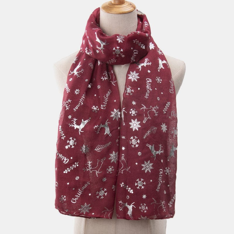 Christmas Element Polyester Scarf - Trendsi